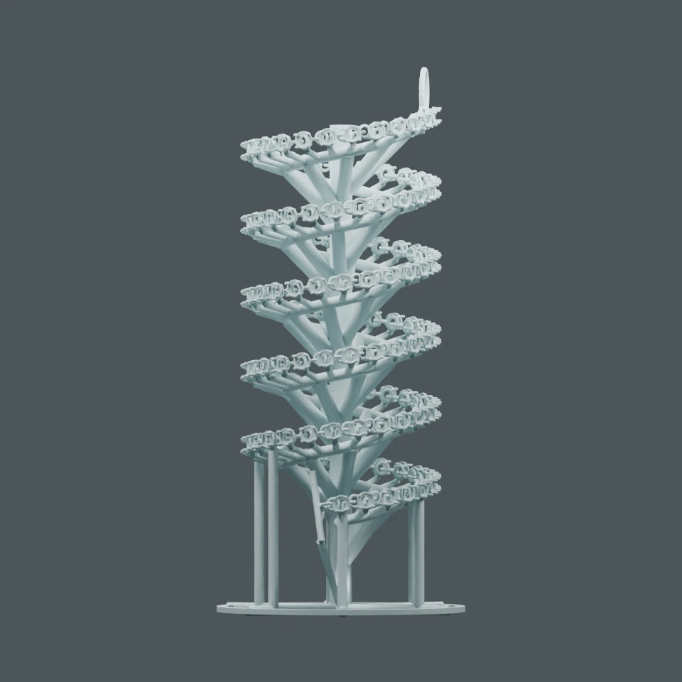 Préparation 3D d’une chaîne et de ses canaux d’alimentation pour l’atelier